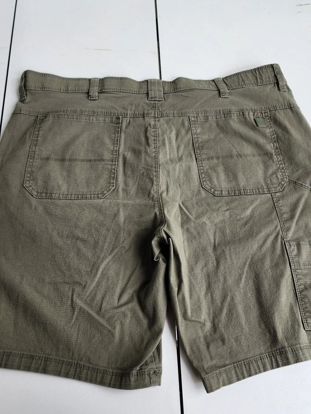 Weatherproof Vintage Men's Chino Short Green Slash Pockets Nylon Regular Fit 40